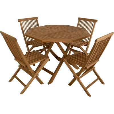 Axi Sana/Mina Ensemble de Jardin 5 Pièces en Teck pour 4 Personnes Salle à Manger en Teck Rond/Octogonal / Pliable - Chaises Pliantes Ensemble de Mobilier de Jardin – Pour Balcon/Terrasse - Publicité Axi Sana/Mina Ensemble de Jardin 5 Pièces en Teck pour 4 Personnes Salle à Manger en Teck Rond/Octogonal / Pliable - Chaises Pliantes Ensemble de Mobilier de Jardin – Pour Balcon/Terrasse - Publicité