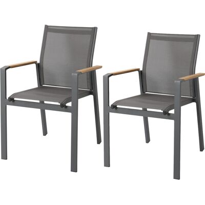Axi Alva Ensemble De 2 Chaises De Jardin, Anthracite Pour Table De D'Extérieur En Aluminium / Bois De Teck Avec Assise Et Dossier En Toile Résistantes Aux Intempéries - Supportent Jusqu'À 120 Kg - Publicité Axi Alva Ensemble De 2 Chaises De Jardin, Anthracite Pour Table De D'Extérieur En Aluminium / Bois De Teck Avec Assise Et Dossier En Toile Résistantes Aux Intempéries - Supportent Jusqu'À 120 Kg - Publicité