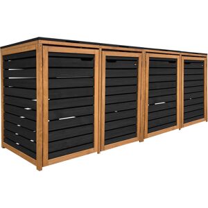 Axi Lex Cache Poubelle En Bois Noir/Marron - Abri Poubelle Pour 4 Conteneurs - Max. 240L - Abri Poubelle Extérieur Avec Excellente Ventilation - Publicité Axi Lex Cache Poubelle En Bois Noir/Marron - Abri Poubelle Pour 4 Conteneurs - Max. 240L - Abri Poubelle Extérieur Avec Excellente Ventilation - Publicité