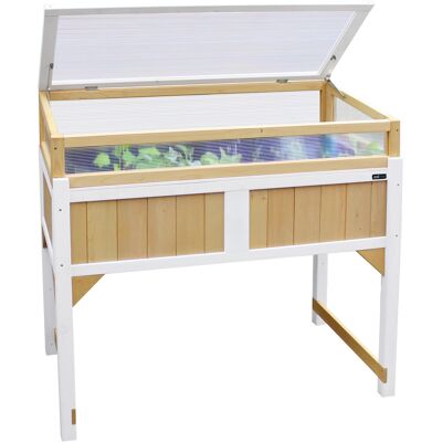 Axi Table De Culture En Bois Avec Bac & Voile De Jardin Potager Sur Pied / Jardinière Avec Serre En Marron & Blanc - Publicité Axi Table De Culture En Bois Avec Bac & Voile De Jardin Potager Sur Pied / Jardinière Avec Serre En Marron & Blanc - Publicité
