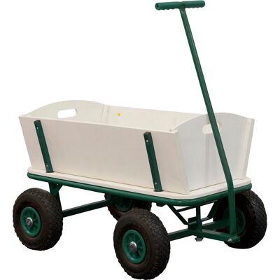 Sunny Billy Chariot De Jardin, Bois - Vert - 94X61X97Cm/100 Kilos Max 4 Roues - Publicité Sunny Billy Chariot De Jardin, Bois - Vert - 94X61X97Cm/100 Kilos Max 4 Roues - Publicité