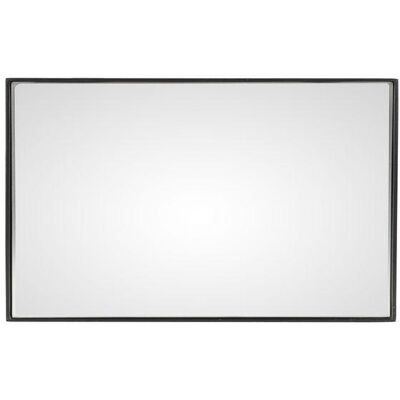 ZAGO STORE Miroir art déco vintage industriel rectangulaire métal noir 38cm Ismo - Publicité ZAGO STORE Miroir art déco vintage industriel rectangulaire métal noir 38cm Ismo - Publicité