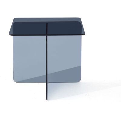 ZAGO STORE Bout de canapé en verre trempé bleu gris - Publicité ZAGO STORE Bout de canapé en verre trempé bleu gris - Publicité
