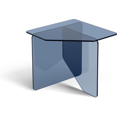 ZAGO STORE Bout de canapé en verre trempé bleu gris - Publicité ZAGO STORE Bout de canapé en verre trempé bleu gris - Publicité