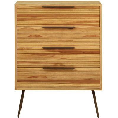 ZAGO STORE Commode teck recyclé 4 tiroirs WOODY - Publicité ZAGO STORE Commode teck recyclé 4 tiroirs WOODY - Publicité