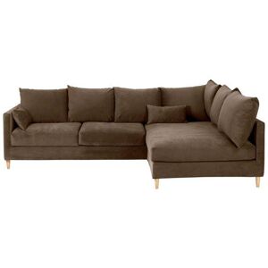 ZAGO STORE Canapé d'angle velours taupe - Angle droit Figari - Publicité ZAGO STORE Canapé d'angle velours taupe - Angle droit Figari - Publicité