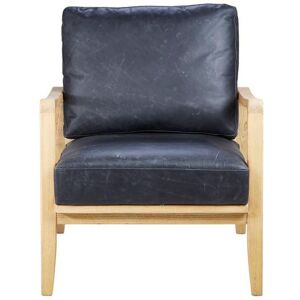 ZAGO Fauteuil en Cuir Noir Pablo - Style Vintage - Publicité ZAGO Fauteuil en Cuir Noir Pablo - Style Vintage - Publicité