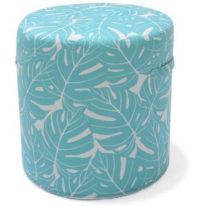 ZAGO STORE Pouf d'extérieur imprimé feuilles bleu turquoise AZUR - Publicité ZAGO STORE Pouf d'extérieur imprimé feuilles bleu turquoise AZUR - Publicité