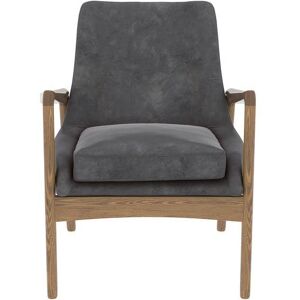 Zago - Nacho - Velours gris - Pieds en frêne brûlé - Armchair - Publicité Zago - Nacho - Velours gris - Pieds en frêne brûlé - Armchair - Publicité