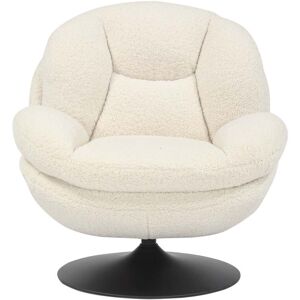 ZAGO STORE Fauteuil pivotant effet bouclette blanc - Publicité ZAGO STORE Fauteuil pivotant effet bouclette blanc - Publicité