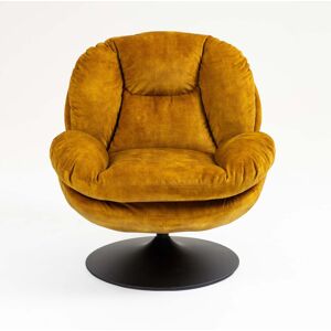 ZAGO STORE Fauteuil pivotant en velours ocre TOPI - Publicité ZAGO STORE Fauteuil pivotant en velours ocre TOPI - Publicité
