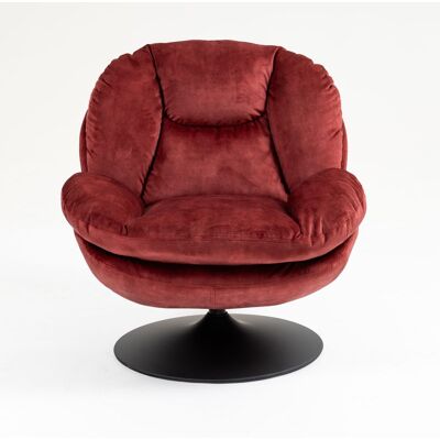 ZAGO STORE Topi Fauteuil Velours Bordeaux Pivotant - Fauteuil - Publicité ZAGO STORE Topi Fauteuil Velours Bordeaux Pivotant - Fauteuil - Publicité