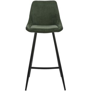 Zago - BARI - Vert velours côtelé - 75 cm - Chaise de bar - Publicité Zago - BARI - Vert velours côtelé - 75 cm - Chaise de bar - Publicité