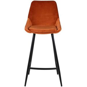 ZAGO STORE Chaise de bar velours cognac piètement métal noir h75 BARI - Publicité ZAGO STORE Chaise de bar velours cognac piètement métal noir h75 BARI - Publicité