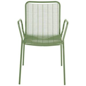 ZAGO STORE Chaise accoudoirs extérieur métal vert amande ROMA - Publicité ZAGO STORE Chaise accoudoirs extérieur métal vert amande ROMA - Publicité