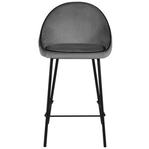 ZAGO STORE Chaise plan de travail design velours gris anthracite h 65cm Maya - Publicité ZAGO STORE Chaise plan de travail design velours gris anthracite h 65cm Maya - Publicité