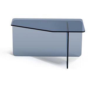 ZAGO STORE Table basse 70 cm en verre trempé bleu gris - Publicité ZAGO STORE Table basse 70 cm en verre trempé bleu gris - Publicité