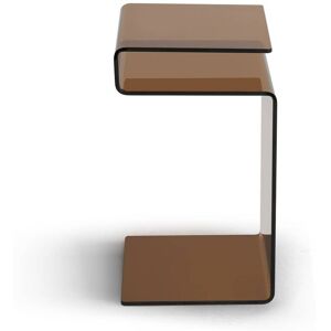 ZAGO STORE Table basse ou bout de canapé en verre trempé marron - Publicité ZAGO STORE Table basse ou bout de canapé en verre trempé marron - Publicité