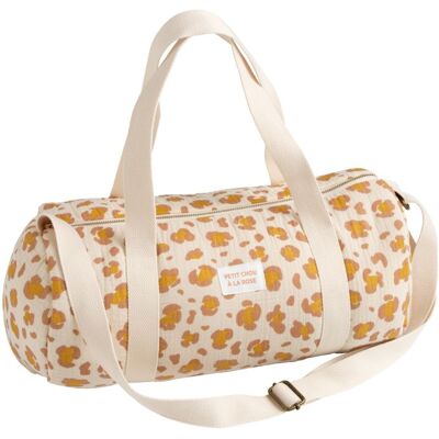 Sauthon Sac bowling en gaze de coton léopard Petit Chou - Publicité Sauthon Sac bowling en gaze de coton léopard Petit Chou - Publicité