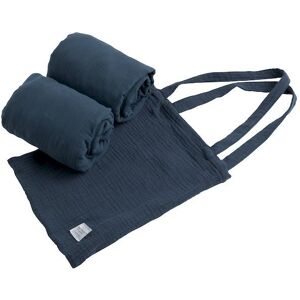 Lot de 2 draps housse rectangulaires pour lit 140x70 Sauthon Original Bleu Saphir - Publicité Lot de 2 draps housse rectangulaires pour lit 140x70 Sauthon Original Bleu Saphir - Publicité