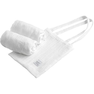 Lot de 2 draps housse ovales pour berceau Sauthon Original Blanc Cristal - Publicité Lot de 2 draps housse ovales pour berceau Sauthon Original Blanc Cristal - Publicité