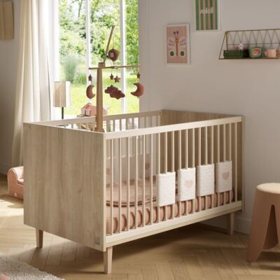 Sauthon Lit bébé évolutif 140x70cm Paloma Bois - Publicité Sauthon Lit bébé évolutif 140x70cm Paloma Bois - Publicité