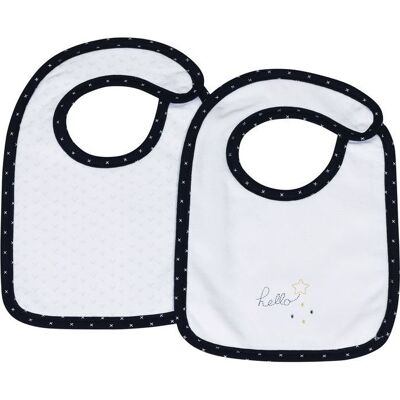 Sauthon Bavoirs lot de 2 Hello - Publicité Sauthon Bavoirs lot de 2 Hello - Publicité