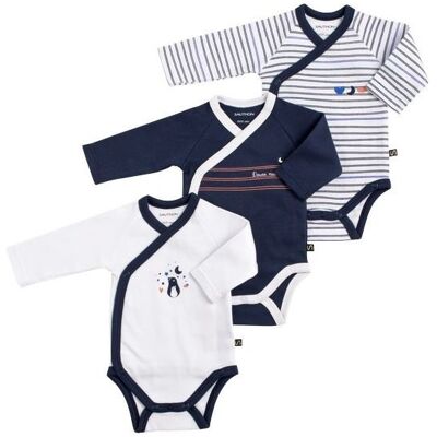 Sauthon Lot de 3 bodies - taille naissance Baby Sailor - Publicité Sauthon Lot de 3 bodies - taille naissance Baby Sailor - Publicité