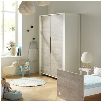 Sauthon Armoire 2 portes Loft Bois - Publicité Sauthon Armoire 2 portes Loft Bois - Publicité