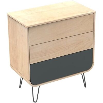 Sauthon Commode 3 tiroirs pieds fils Gris Volcan Galopin - Publicité Sauthon Commode 3 tiroirs pieds fils Gris Volcan Galopin - Publicité