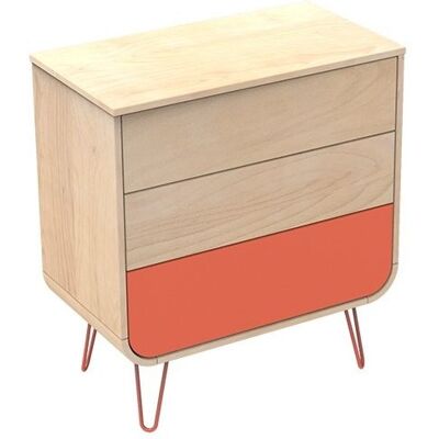 Sauthon Commode 3 tiroirs Corail-Bois fil Corail Galopin - Publicité Sauthon Commode 3 tiroirs Corail-Bois fil Corail Galopin - Publicité
