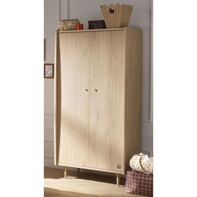 Sauthon Armoire 2 portes avec poignées dorées décor bois chêne vintage My Love - Publicité Sauthon Armoire 2 portes avec poignées dorées décor bois chêne vintage My Love - Publicité