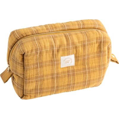 Sauthon TROUSSE DE TOILETTE CARREAUX CARAMEL PETIT ECOSSAIS - Publicité Sauthon TROUSSE DE TOILETTE CARREAUX CARAMEL PETIT ECOSSAIS - Publicité