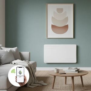THERMOCERAM Radiateur électrique connecté 1500W à inertie sèche céramique horizontal Blanc Alice - Publicité THERMOCERAM Radiateur électrique connecté 1500W à inertie sèche céramique horizontal Blanc Alice - Publicité
