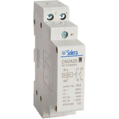 Contacteur de puissance 25A bobine 230V - CM2A25 - SOLERA - Publicité Contacteur de puissance 25A bobine 230V - CM2A25 - SOLERA - Publicité