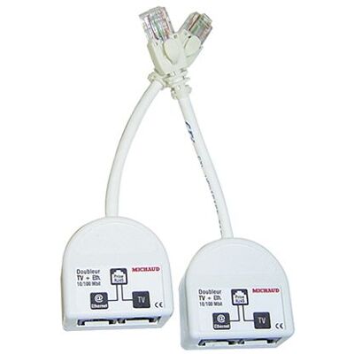 MICHAUD Kit doubleurs RJ45 TV / Ethernet - Publicité MICHAUD Kit doubleurs RJ45 TV / Ethernet - Publicité