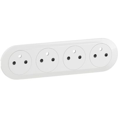 LEGRAND Enjoliveur prise de courant précâblée 4x2P+T compacte Surface Céliane Blanc - CB0114 - Publicité LEGRAND Enjoliveur prise de courant précâblée 4x2P+T compacte Surface Céliane Blanc - CB0114 - Publicité