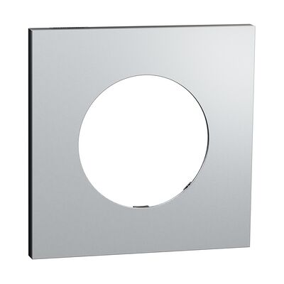 Plaque de finition 1 poste S913702 Odace Schneider - Effet Aluminium support noir - Publicité Plaque de finition 1 poste S913702 Odace Schneider - Effet Aluminium support noir - Publicité
