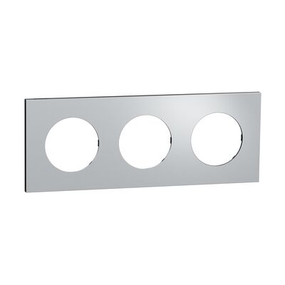 Plaque de finition 3 postes S913706 Odace Schneider - Effet Aluminium support noir - Publicité Plaque de finition 3 postes S913706 Odace Schneider - Effet Aluminium support noir - Publicité