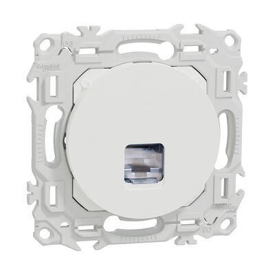 Prise RJ45 S920477 Cat6A STP grade 3TV Odace Schneider - Blanc craie - Publicité Prise RJ45 S920477 Cat6A STP grade 3TV Odace Schneider - Blanc craie - Publicité
