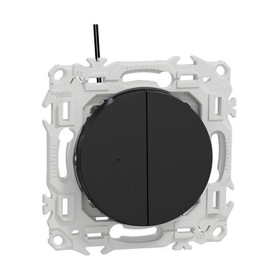 Double va et vient ou poussoir lumineux LED S940273 Odace Schneider - Noir onyx - Publicité Double va et vient ou poussoir lumineux LED S940273 Odace Schneider - Noir onyx - Publicité