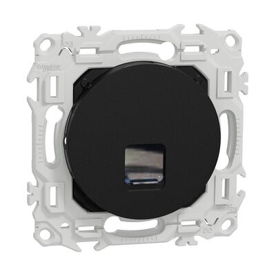 Prise RJ45 S940475 Cat6 UTP grade 1 à 2 Odace Schneider - Noir onyx - Publicité Prise RJ45 S940475 Cat6 UTP grade 1 à 2 Odace Schneider - Noir onyx - Publicité