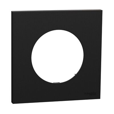 Plaque de finition 1 poste S940702 Odace Schneider - Noir onyx - Publicité Plaque de finition 1 poste S940702 Odace Schneider - Noir onyx - Publicité