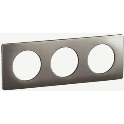 LEGRAND Plaque Céliane Acier Satiné 3 postes - CP1803 - Publicité LEGRAND Plaque Céliane Acier Satiné 3 postes - CP1803 - Publicité