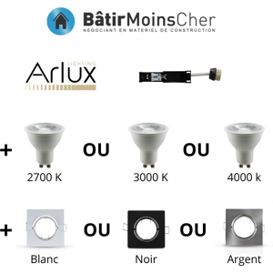 ARLUX Kit Spot Orientable Carré - Publicité ARLUX Kit Spot Orientable Carré - Publicité