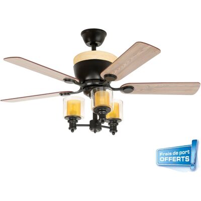 Ventilateur de plafond 112456 Calima avec éclairage + Kit de fixation - FARELEK - Publicité Ventilateur de plafond 112456 Calima avec éclairage + Kit de fixation - FARELEK - Publicité