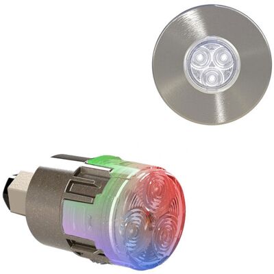 Projecteur led couleur mini-brio x15 avec enjoliveur mini-nova inox - Ccei - Publicité Projecteur led couleur mini-brio x15 avec enjoliveur mini-nova inox - Ccei - Publicité