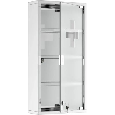 HOMCOM Botiquin Medicina 60x30x12cm Botiquin Acero Inoxidable Gabinete de Auxilios - Publicité HOMCOM Botiquin Medicina 60x30x12cm Botiquin Acero Inoxidable Gabinete de Auxilios - Publicité