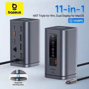 Baseus USB C Hub vers DP 4K @ 60Hz HDMI DisplayPort 11-en-1 Station d'accueil Triple affichage RJ45 PD 100W pour fenêtre Mac USB 3.1 HUB - Publicité Baseus USB C Hub vers DP 4K @ 60Hz HDMI DisplayPort 11-en-1 Station d'accueil Triple affichage RJ45 PD 100W pour fenêtre Mac USB 3.1 HUB - Publicité