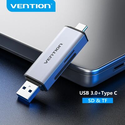Vention-Lecteur de carte SD USB Type C vers Micro SD TF, adaptateur pour ordinateur portable, accessoires pour téléphone, mémoire intelligente, USB 3.0 - Publicité Vention-Lecteur de carte SD USB Type C vers Micro SD TF, adaptateur pour ordinateur portable, accessoires pour téléphone, mémoire intelligente, USB 3.0 - Publicité